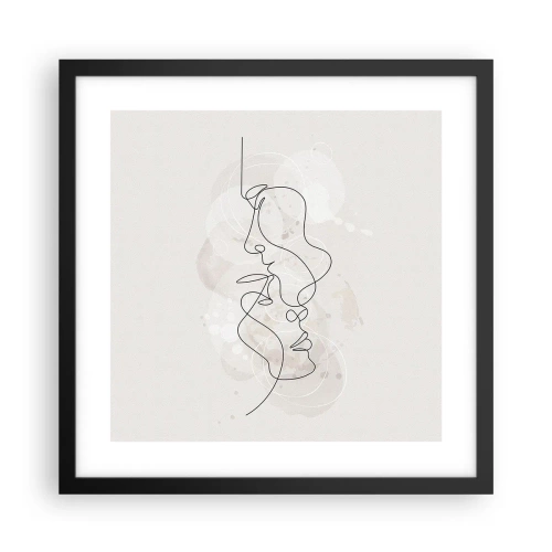 Plagát v čiernom ráme - Zamotaní v objatí - 40x40 cm