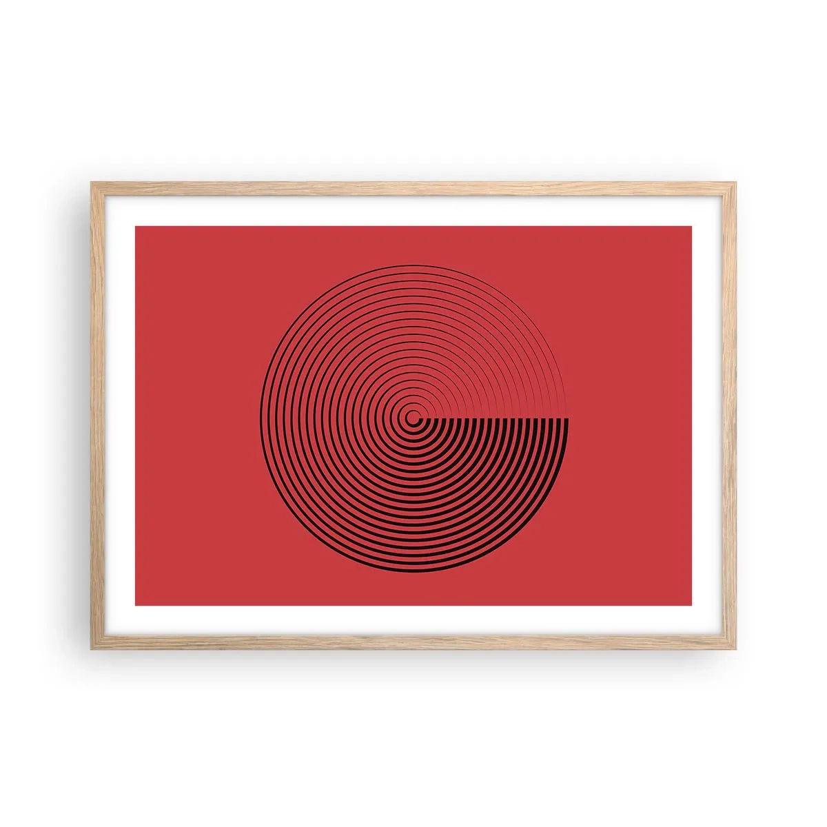 Plagát v ráme zo svetlého duba - Kruhový pohyb - 70x50 cm