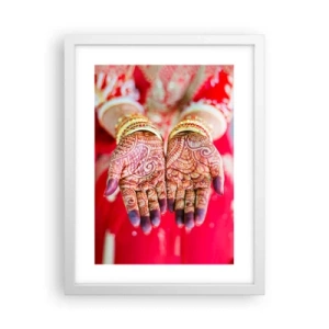 Plagát v bielom ráme - Pripravená chytiť šťastie - 30x40 cm