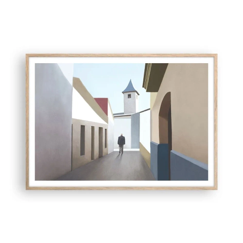 Plagát v ráme zo svetlého duba - Slnečná prechádzka - 100x70 cm