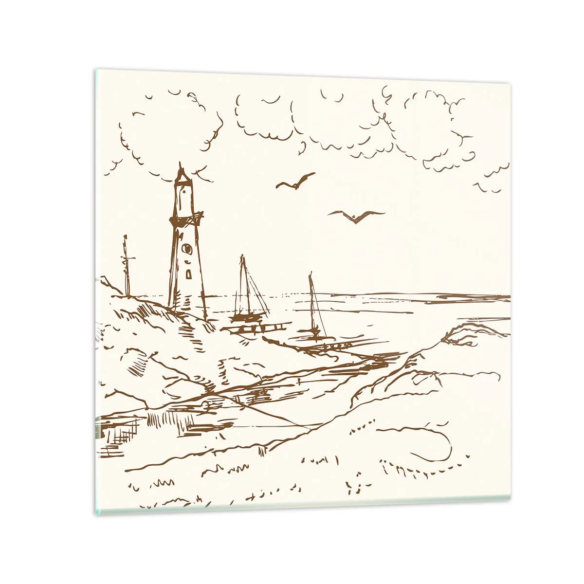 Obraz na skle - Náčrt letných spomienok - 50x50 cm