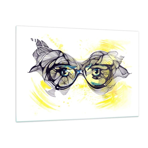 Obraz na skle - Cez modré okuliare - 120x80 cm