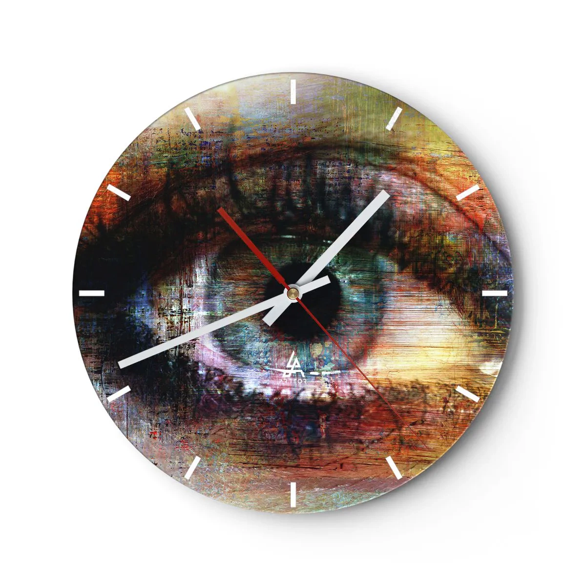 Nástenné hodiny - Umelecké oko v intenzívnych, kontrastných farbách - 30x30cm - Možno sa pozrieť do duše - Moderná nástenná dekorácia do obývacej izby, kuchyne a spálne ARTTOR