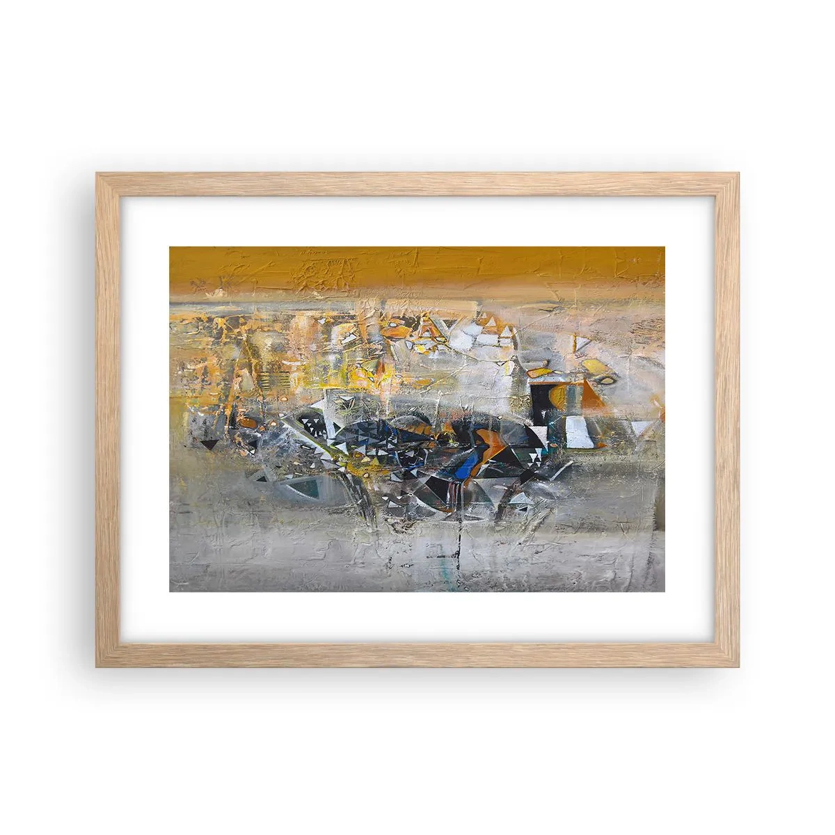 Plagát v ráme zo svetlého duba - Všetko sa podarí - 40x30 cm