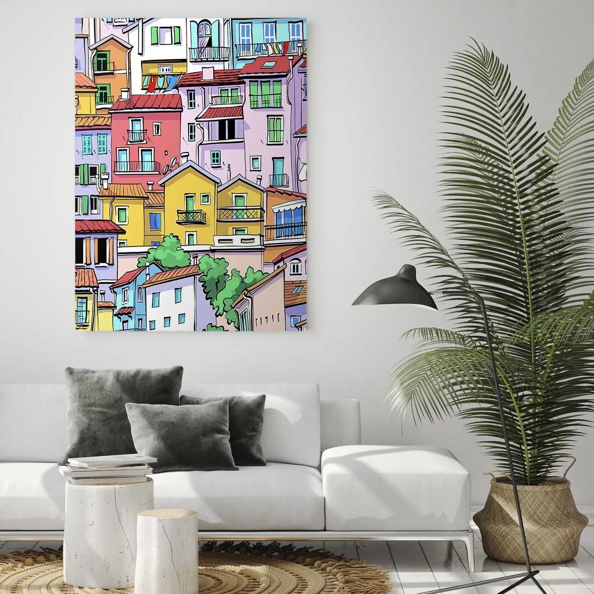 Obraz na skle - Veselé mesto - 50x70 cm