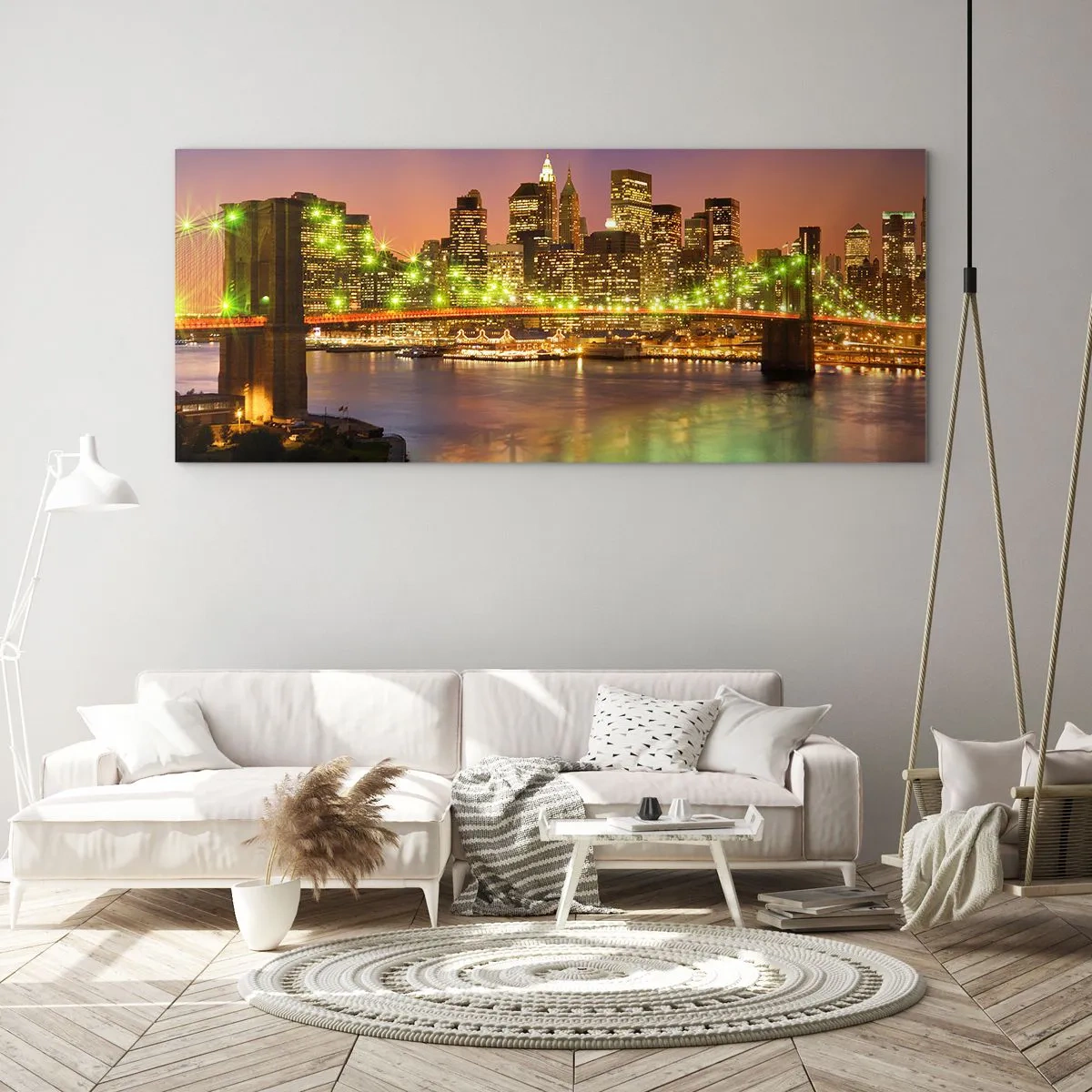 Obraz na skle - Tu svetlo nikdy nezhasne - 160x50 cm