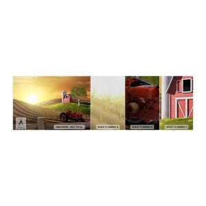 Vzorka fototapety Premium Sand - Farma ako z rozprávky - Farma, Krajina, Traktor - 100x30 cm