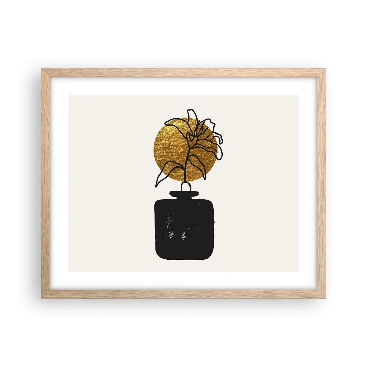 Plagát v ráme zo svetlého duba - Krása, ktorá má cenu zlata - 50x40 cm