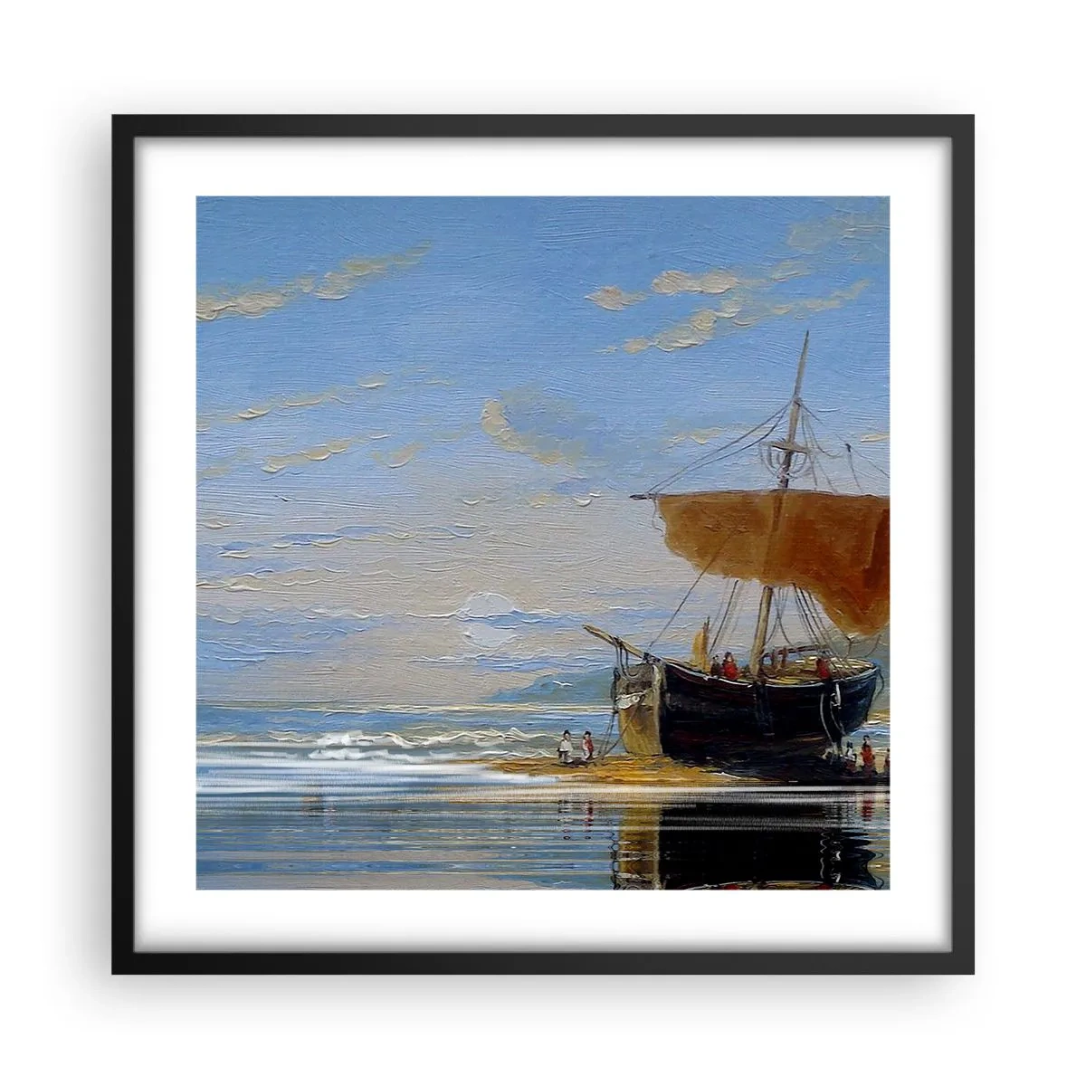 Plagát v čiernom ráme - Voda, zem, vzduch - 50x50 cm