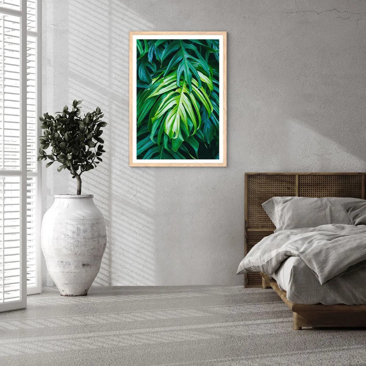 Plagát v ráme zo svetlého duba - Ponoriť sa do sviežosti - 40x50 cm