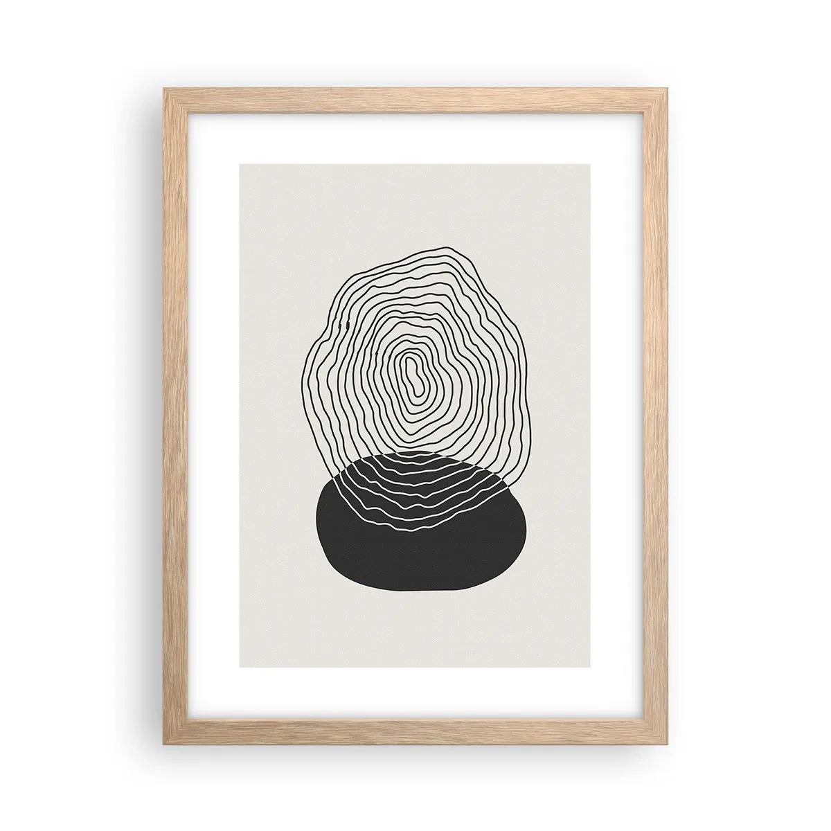 Plagát v ráme zo svetlého duba - Trvanie a kmitanie - 30x40 cm