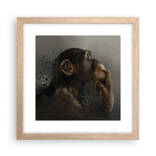Plagát v ráme zo svetlého duba - Určite mysliteľ - 30x30 cm