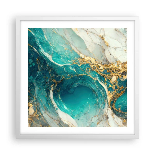 Plagát v bielom ráme - Kompozícia so zlatými žilami - 50x50 cm