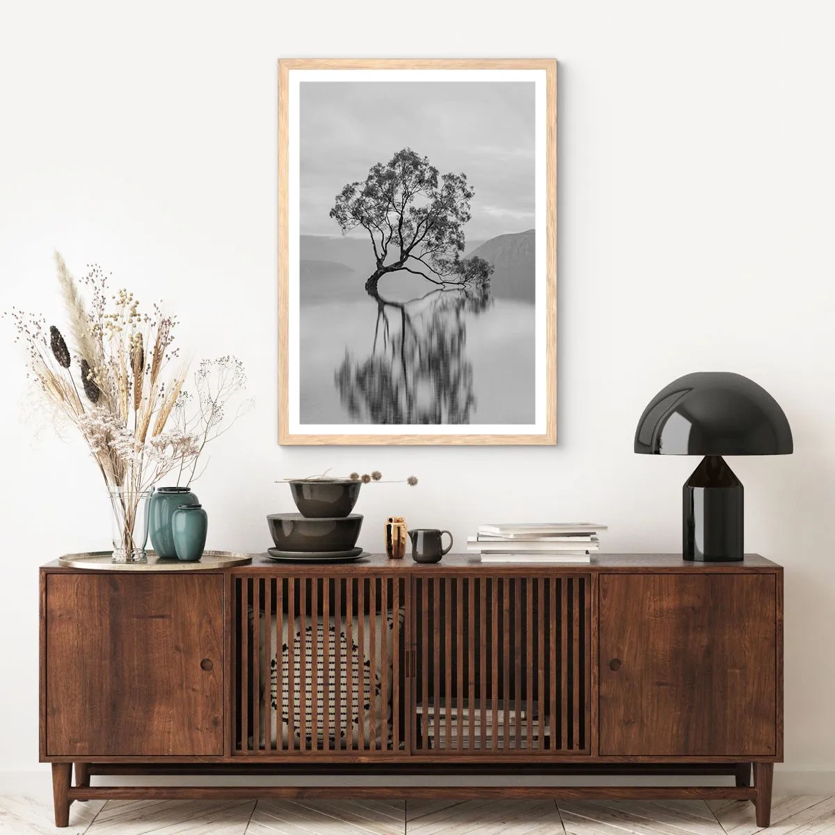 Plagát v ráme zo svetlého duba - Existuje taká krajina - 70x100 cm