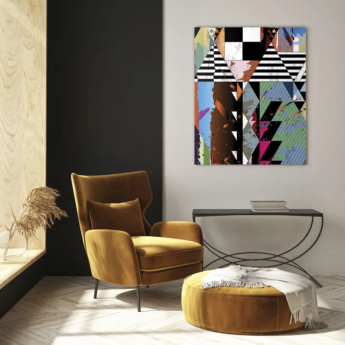 Obraz na skle - Geometricky a organicky - 70x100 cm