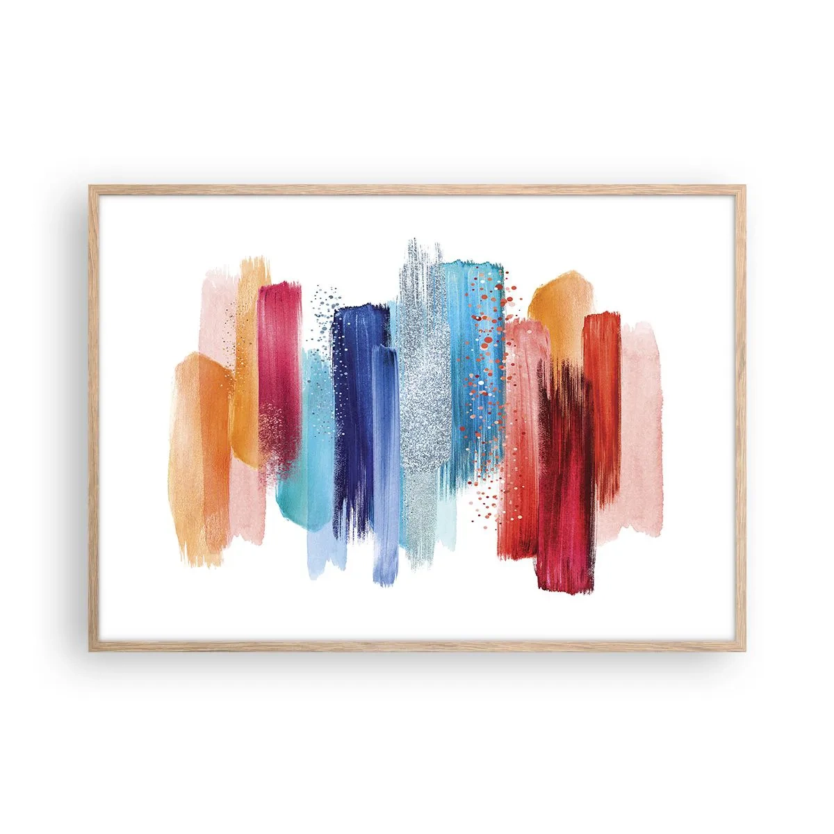 Plagát v ráme zo svetlého duba - Hore a dole - 100x70 cm