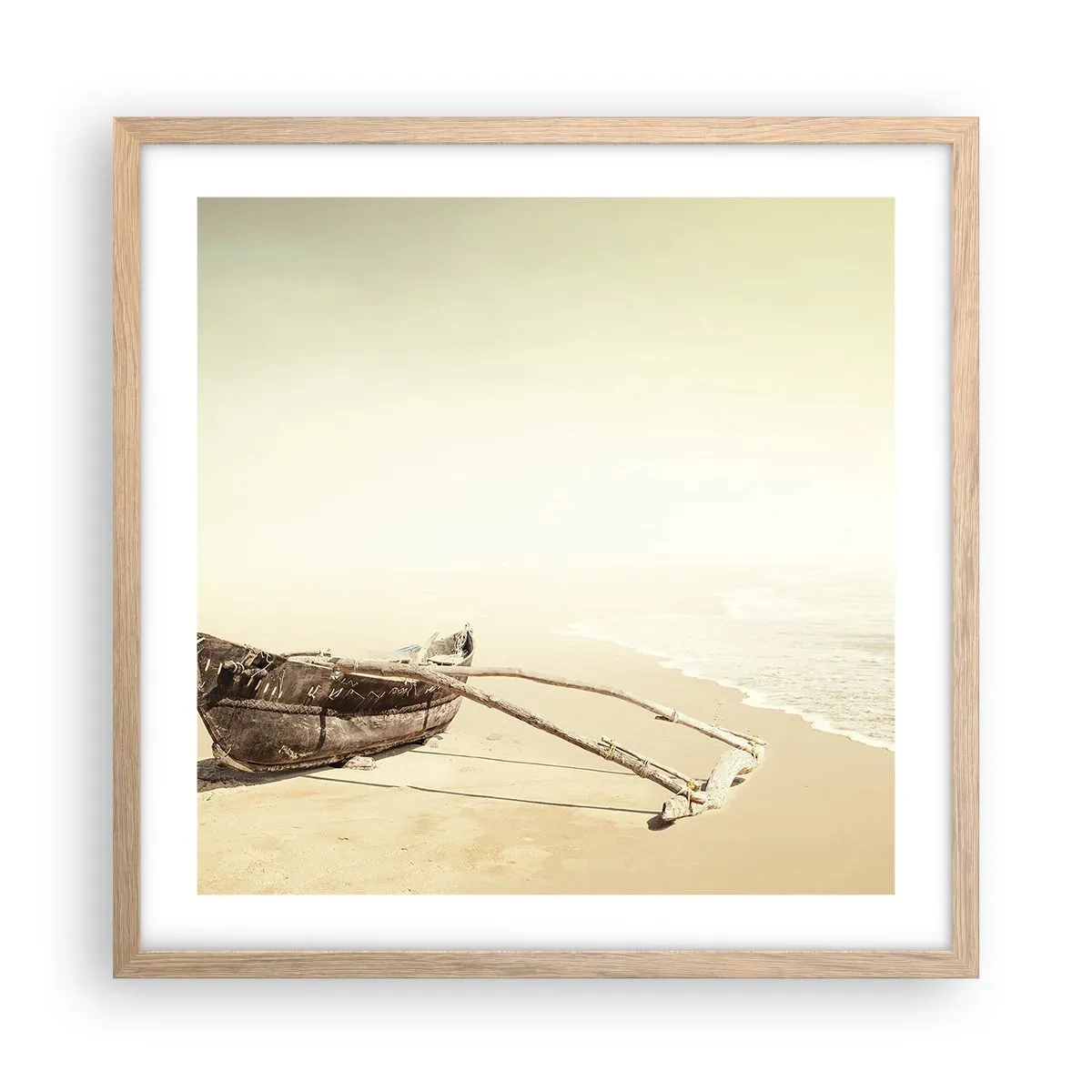 Plagát v ráme zo svetlého duba - Spomienka na južné more - 50x50 cm