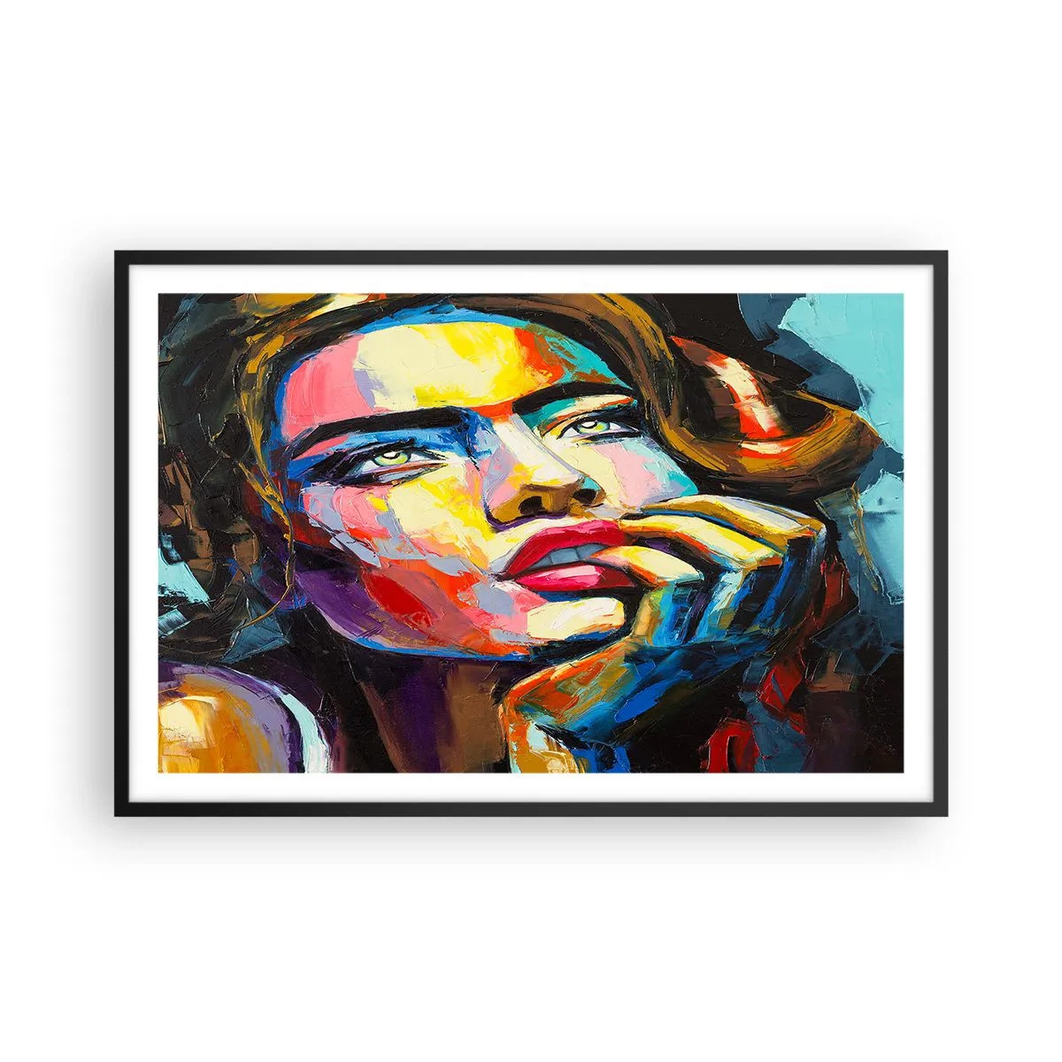 Plagát v čiernom ráme - Sny, ako vtáky letia oblohou - 91x61 cm