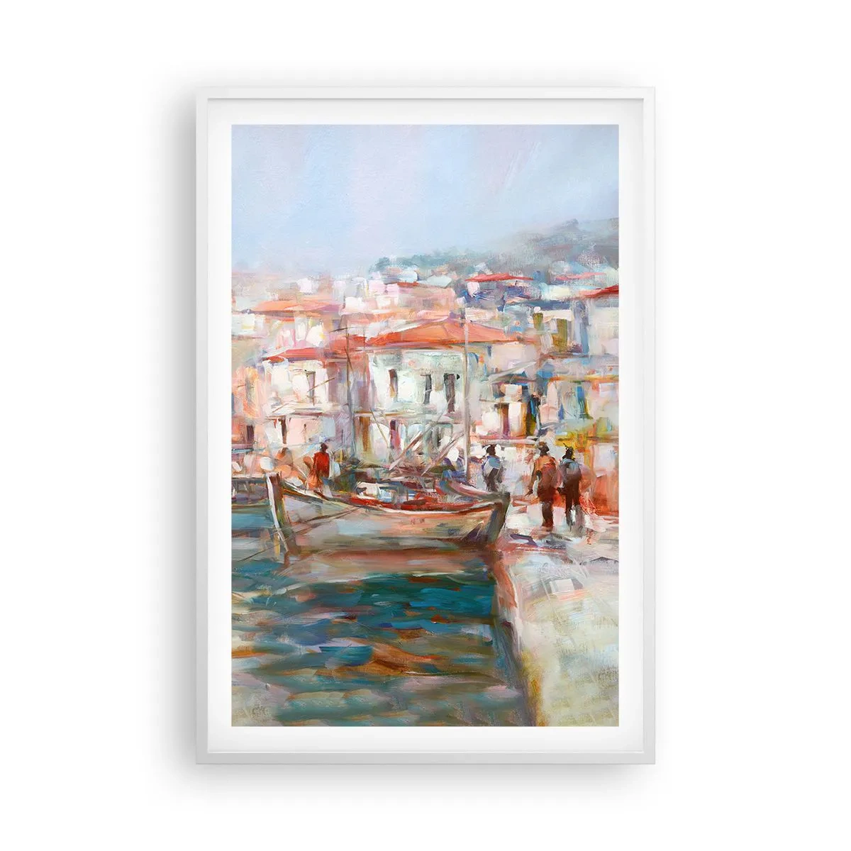 Plagát v bielom ráme - Pastelová dovolenka - 61x91 cm