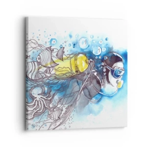 Obraz na plátne - Veľká modrá - 30x30 cm