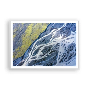 Plagát v bielom ráme - Jaskynné maľby prírody - 100x70 cm