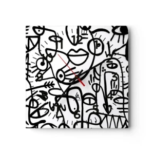 Nástenné hodiny - Tváre a preludy - 40x40 cm