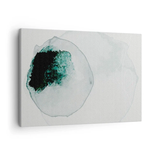 Obraz na plátne - Abstraktná kvapka vody s odtieňmi zelenej a čiernej - 70x50cm - V kvapke vody - Moderná nástenná dekorácia do obývacej izby a spálne ARTTOR