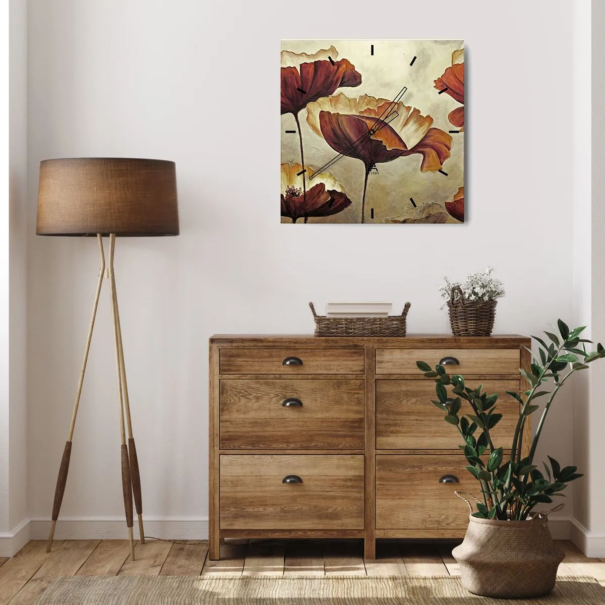 Nástenné hodiny - Lán lúky - 40x40 cm