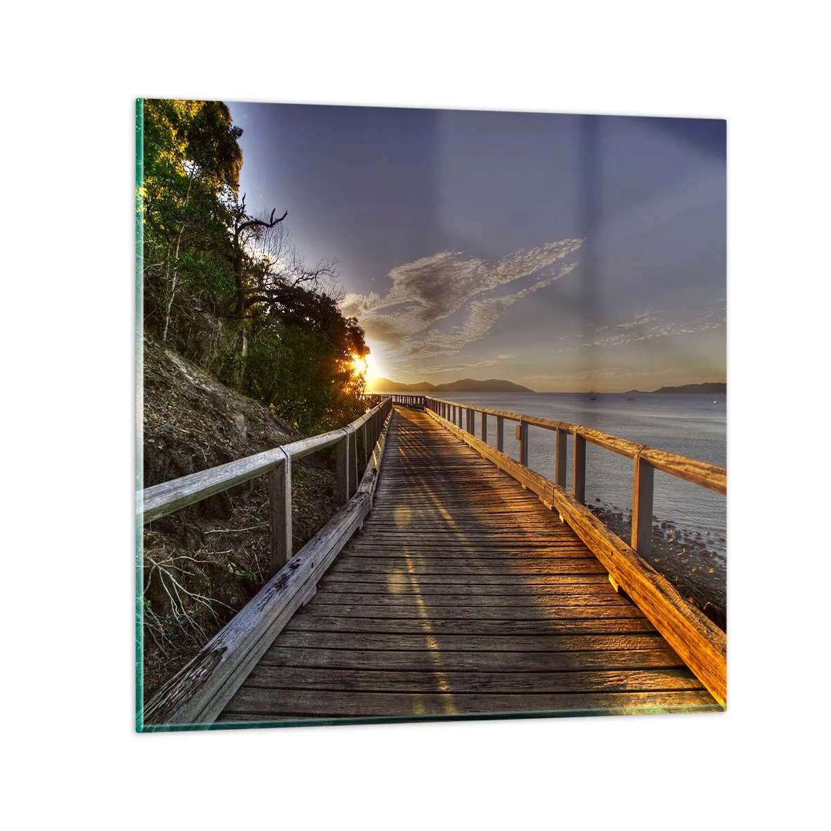 Obraz na skle - Ísť, stále ísť smerom k slnku - 70x70 cm