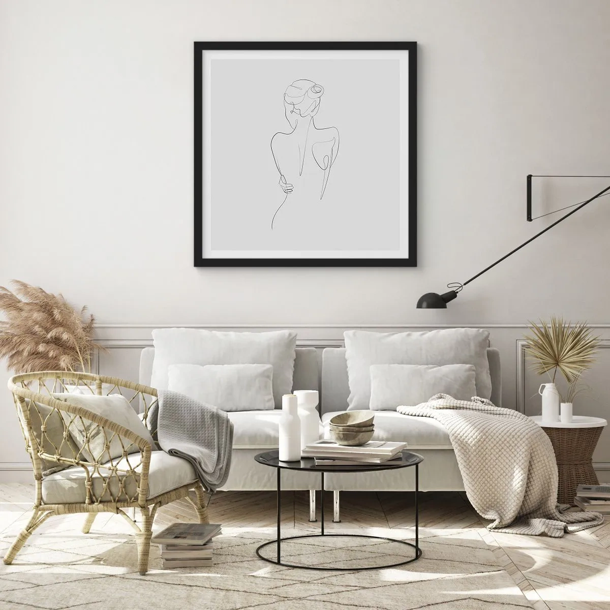 Plagát v čiernom ráme - Hudba tela - 60x60 cm