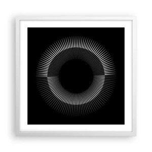 Plagát v bielom ráme - Čierne slnko - 50x50 cm