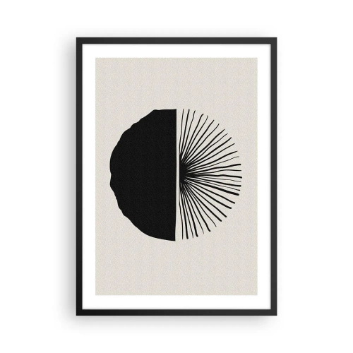 Plagát v čiernom ráme - Minimalistická čiernobiela abstrakcia - 50x70cm - Viac možností - Moderná nástenná dekorácia do obývacej izby a spálne ARTTOR