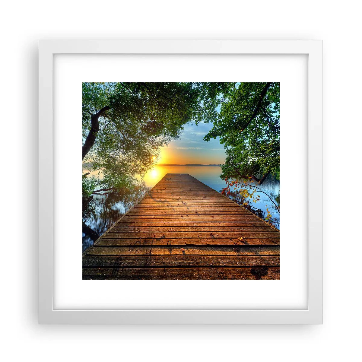 Plagát v bielom ráme - Neponáhľaj sa, posaď sa - 30x30 cm