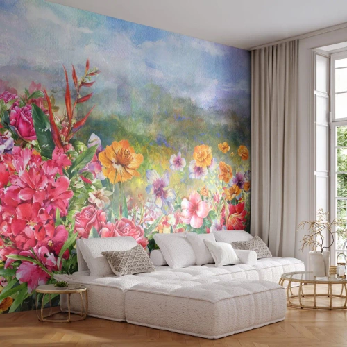 Fototapeta Premium Canvas - Záhrada, ktorá sa zbláznila - Kvety, Záhrada, Príroda - 100x70 cm