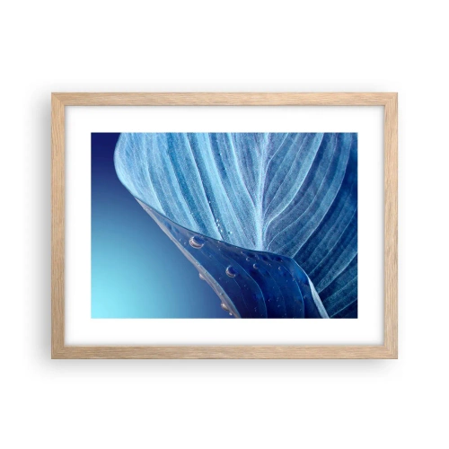 Plagát v ráme zo svetlého duba - Skryté kvapky modrej - 40x30 cm