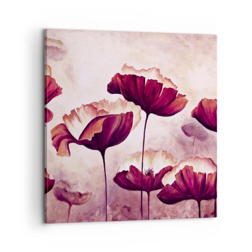 Obraz na plátne - Červený a biely plátok - 60x60 cm