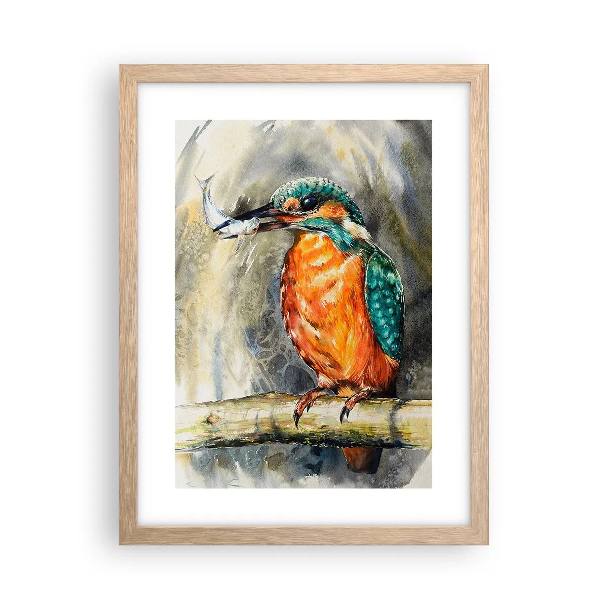 Plagát v ráme zo svetlého duba - Prírodný zákon - 30x40 cm