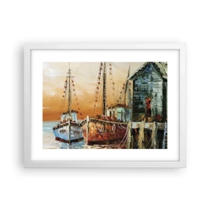 Plagát v bielom ráme - Pokojný návrat - 40x30 cm