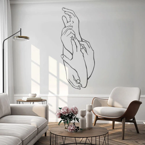 Fototapeta Premium Canvas - Dobrý dotyk - Ruky, Linka, Minimalizmus - 350x256 cm