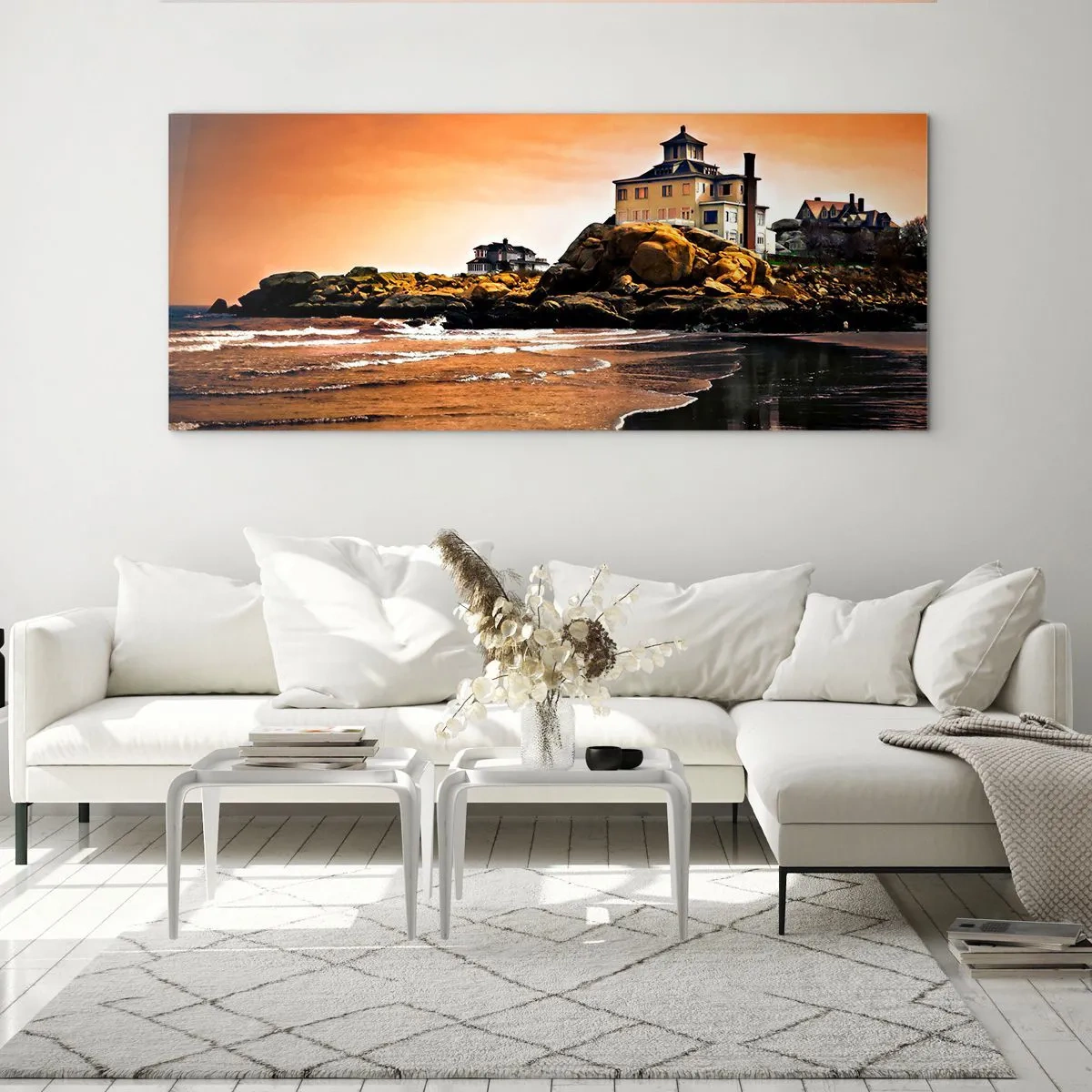 Obraz na skle - Elegancia západného pobrežia - 120x50 cm