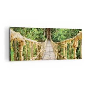 Obraz na plátne - Zavesený v zelenej - 100x40 cm