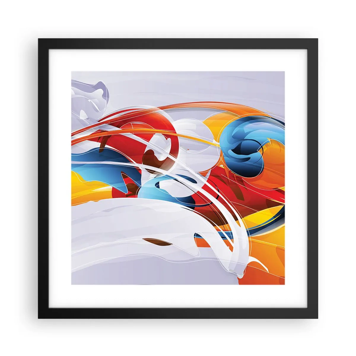 Plagát v čiernom ráme - Tanec živlov - 40x40 cm