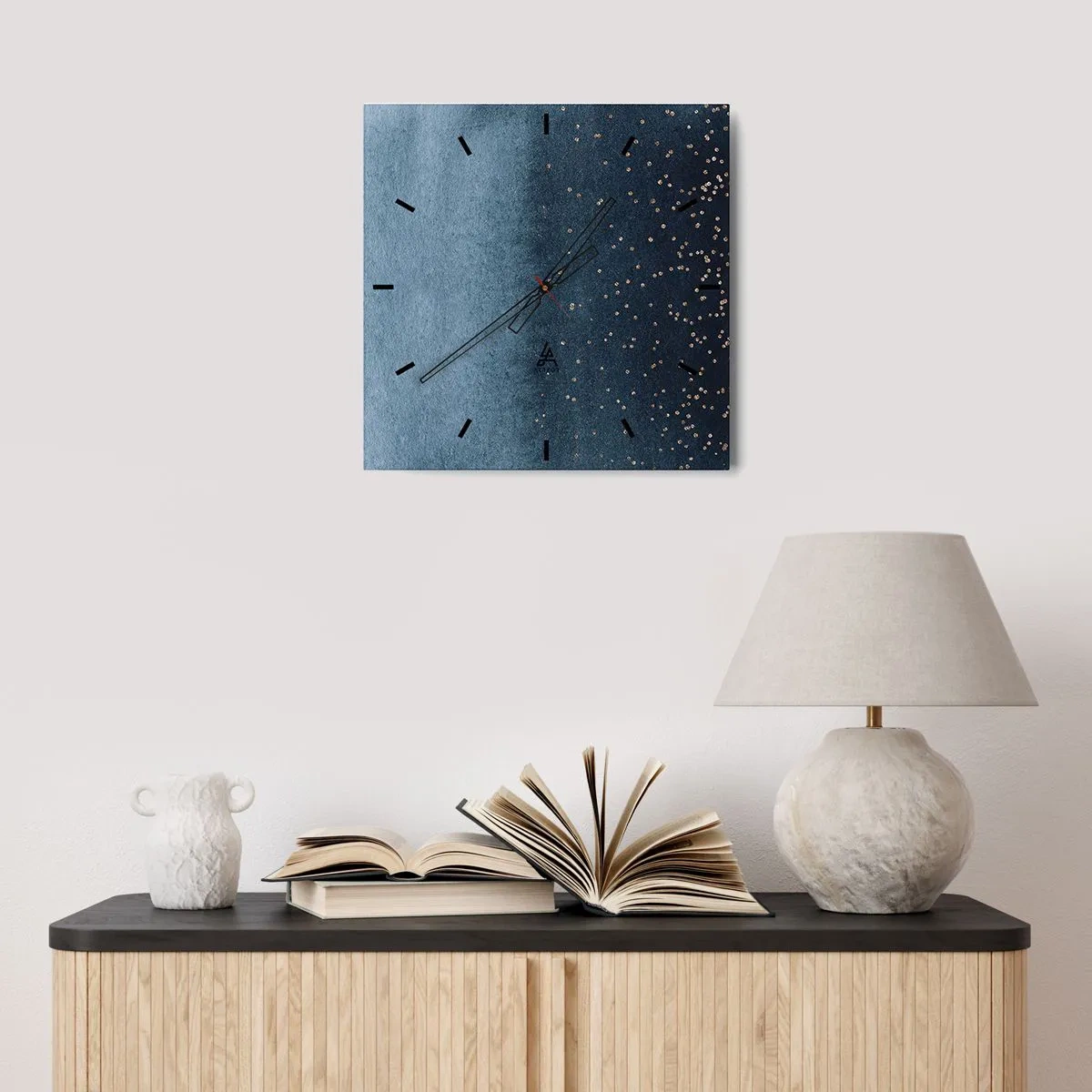 Nástenné hodiny - Kompozícia – modrej fázy - 30x30 cm