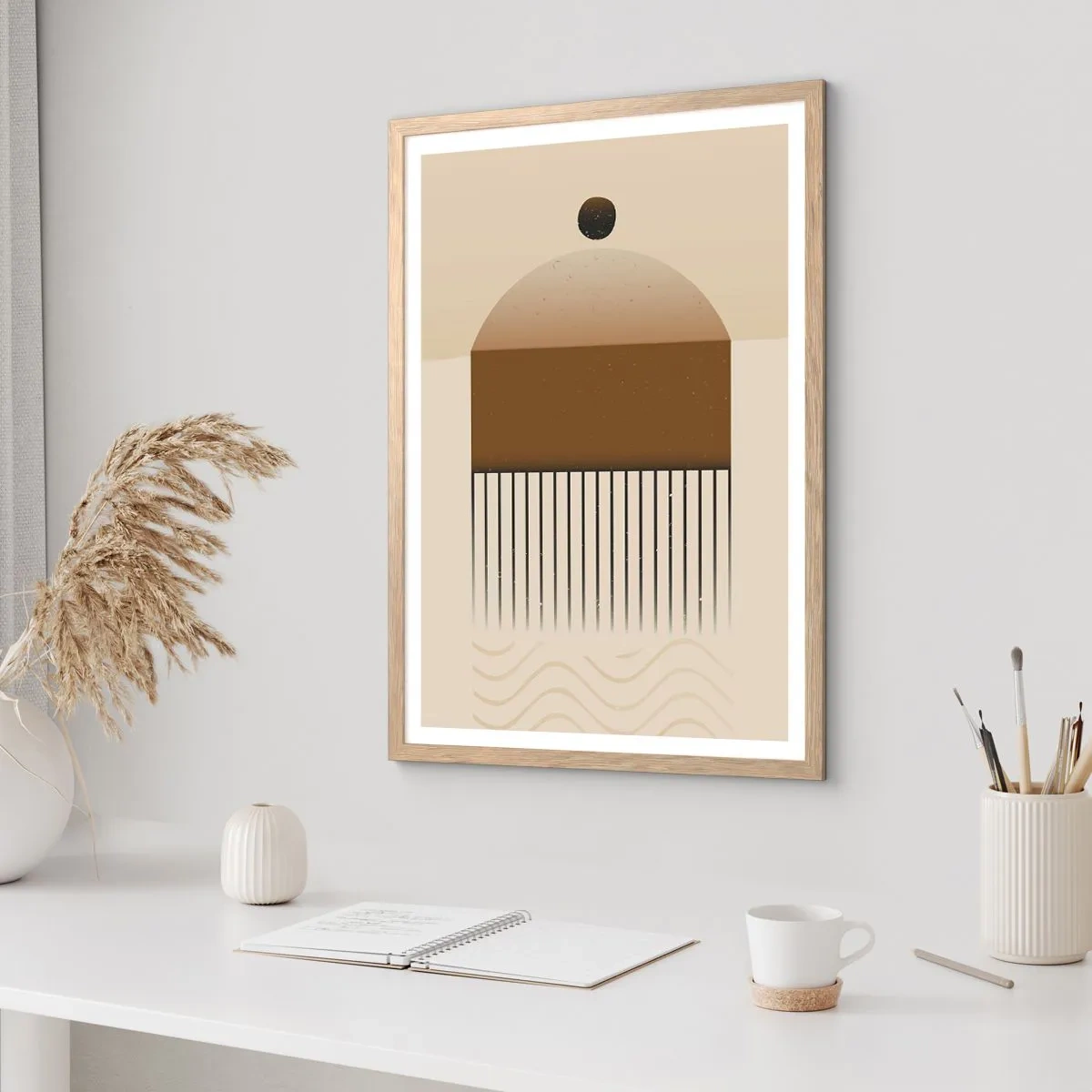 Plagát v ráme zo svetlého duba - Rôzne stavy - 50x70 cm