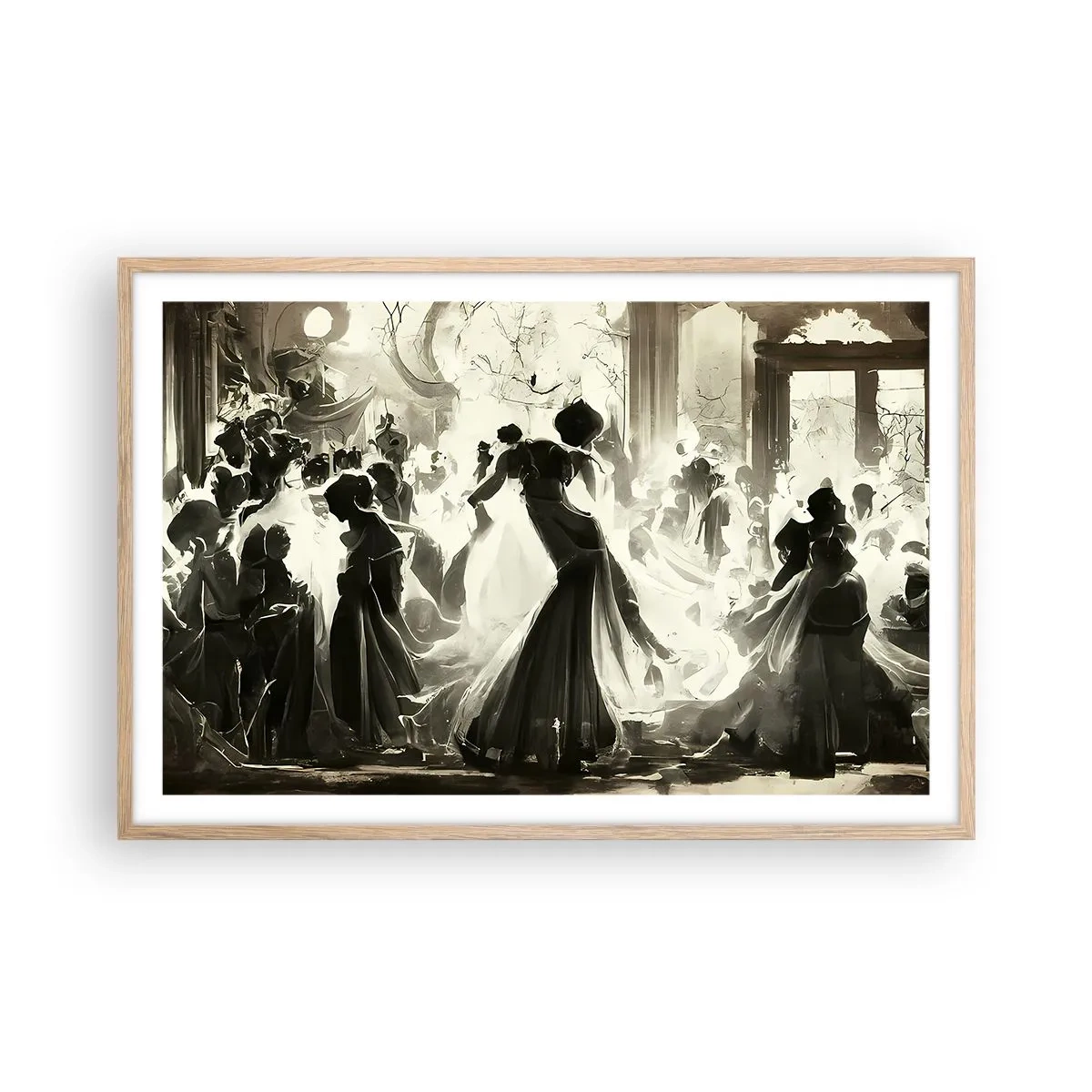 Plagát v ráme zo svetlého duba - Veľká maškaráda - 91x61 cm