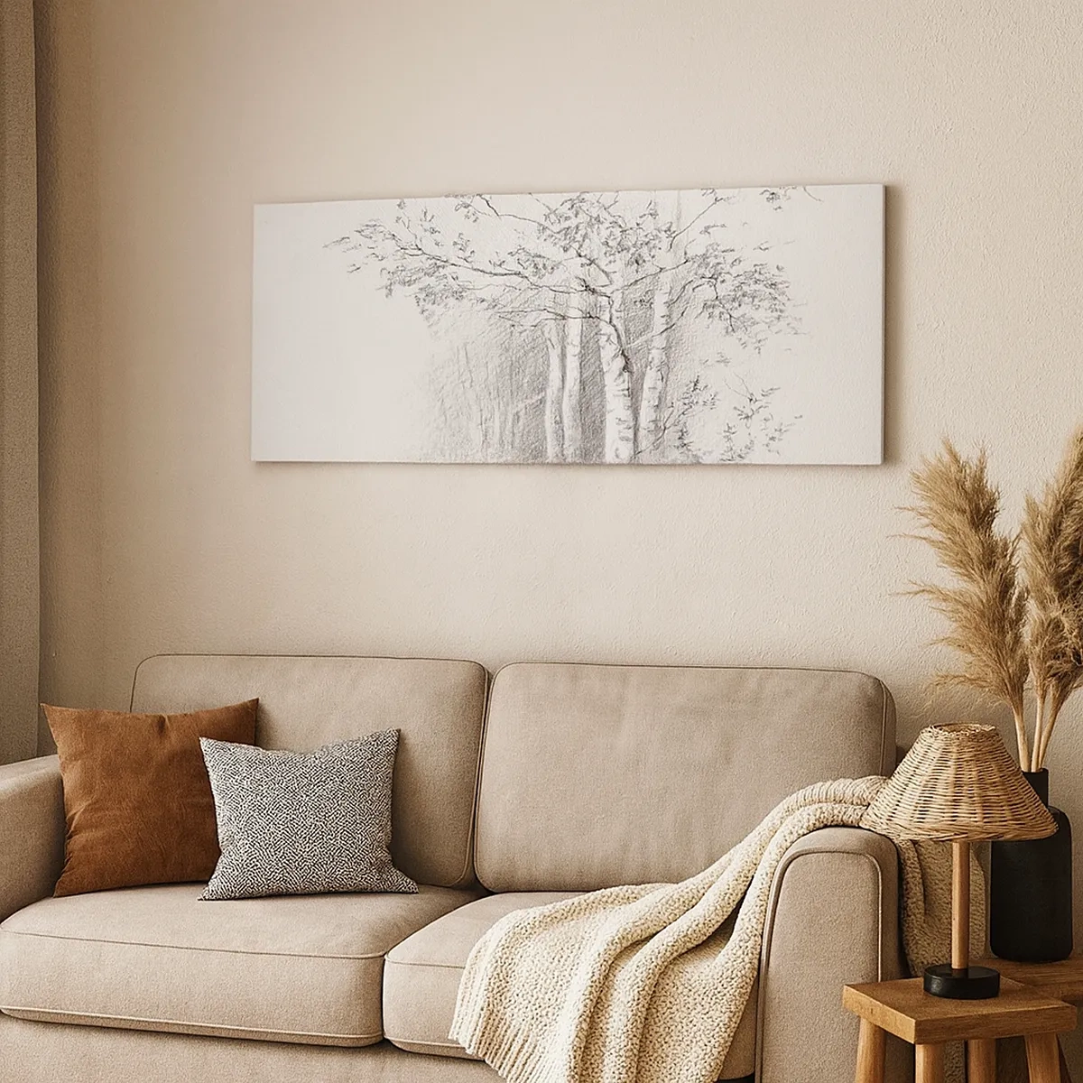 Obraz na plátne - Svetlo brezového lesa - 30x30 cm