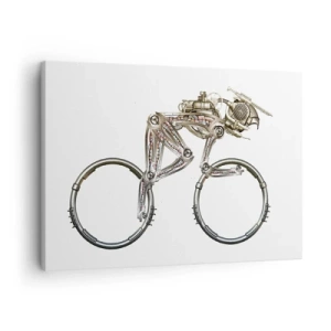 Obraz na plátne - Mechanický bicykel s futuristickým dizajnom - 70x50cm - Úžasný stroj - Moderná nástenná dekorácia do obývacej izby a spálne ARTTOR