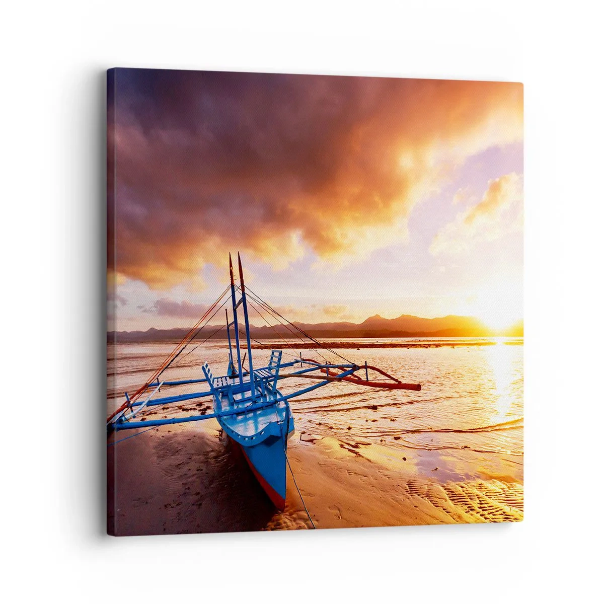 Obraz na plátne - Po celom dni sa natiahnuť na piesku - 30x30 cm