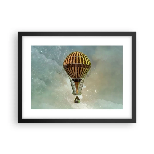 Plagát v čiernom ráme - Priekopnícke lety - 40x30 cm