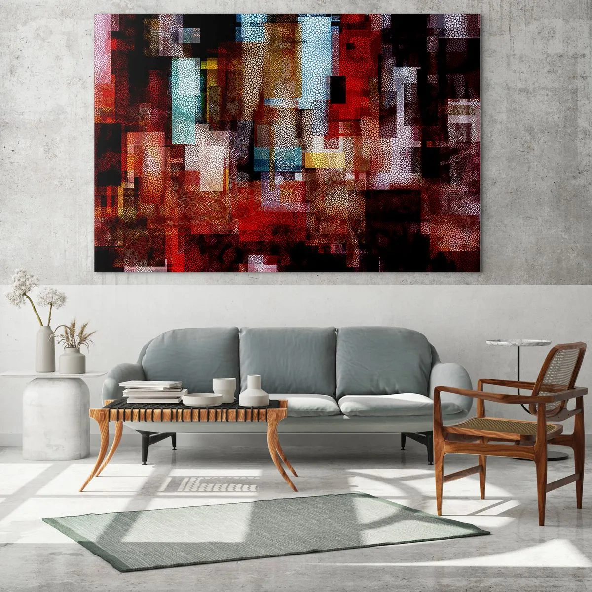 Obraz na skle - Chaos a zmätok - 120x80 cm